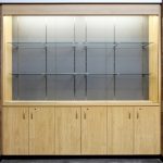 A,Modern,,Lighted,Display,Cabinet,,With,Tempered,Glass,Shelving,,For