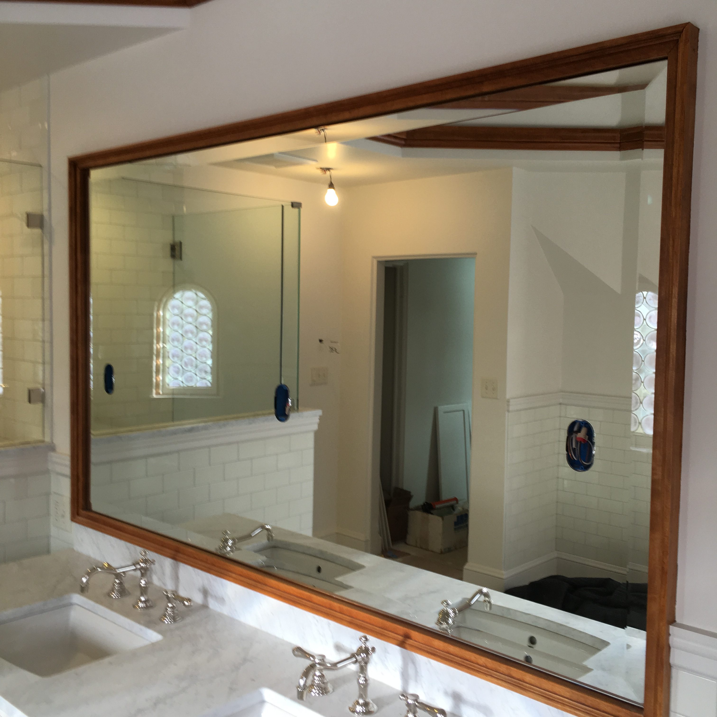 large bathroom mirror
